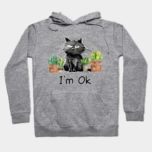 I’m Ok Funny Gardening Plants And Cats lover Hoodie